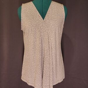 3/$20 Dana Buchman Gray Sleeveless Polka Dot Blouse